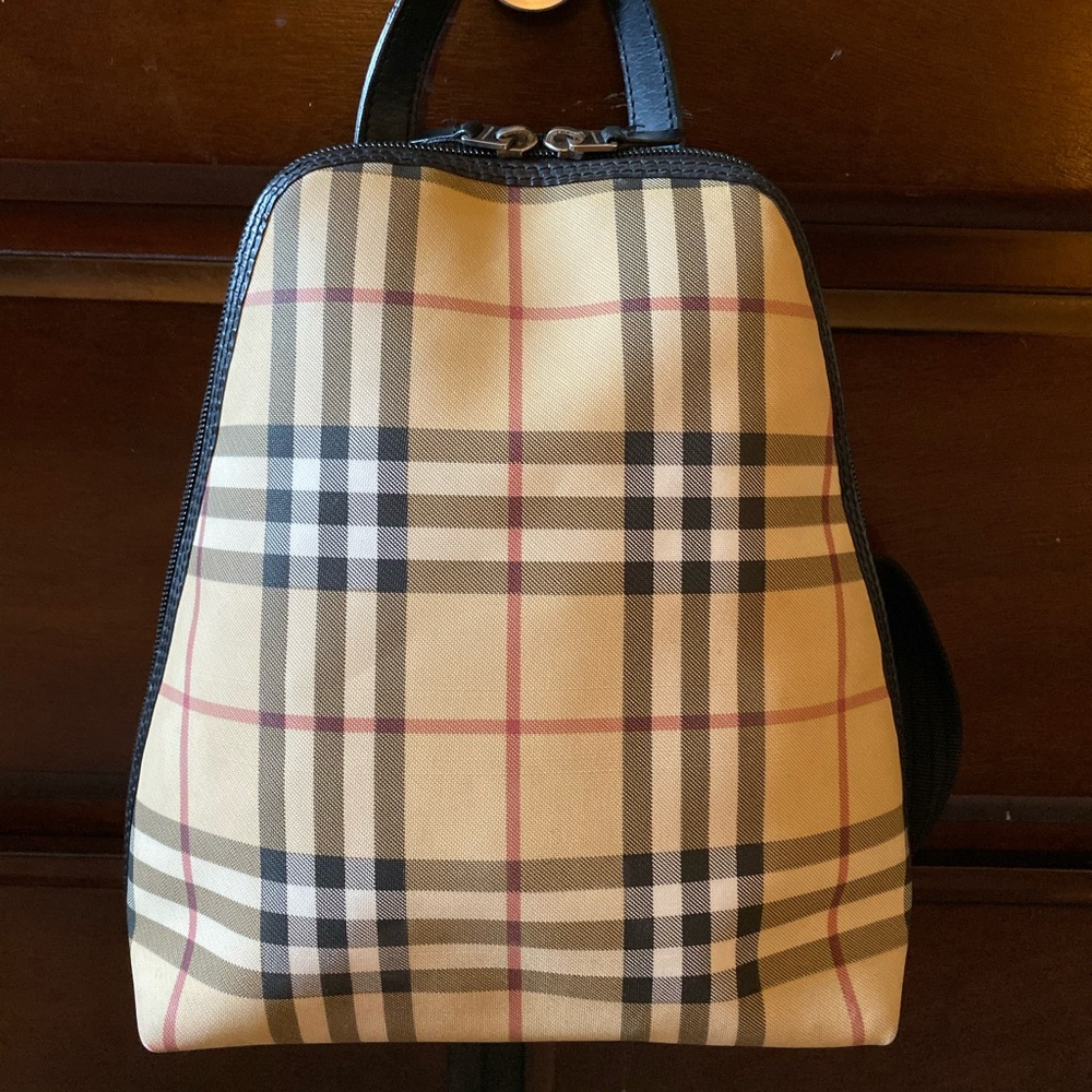 SOLD Burberry beige nova coated canvas backpack